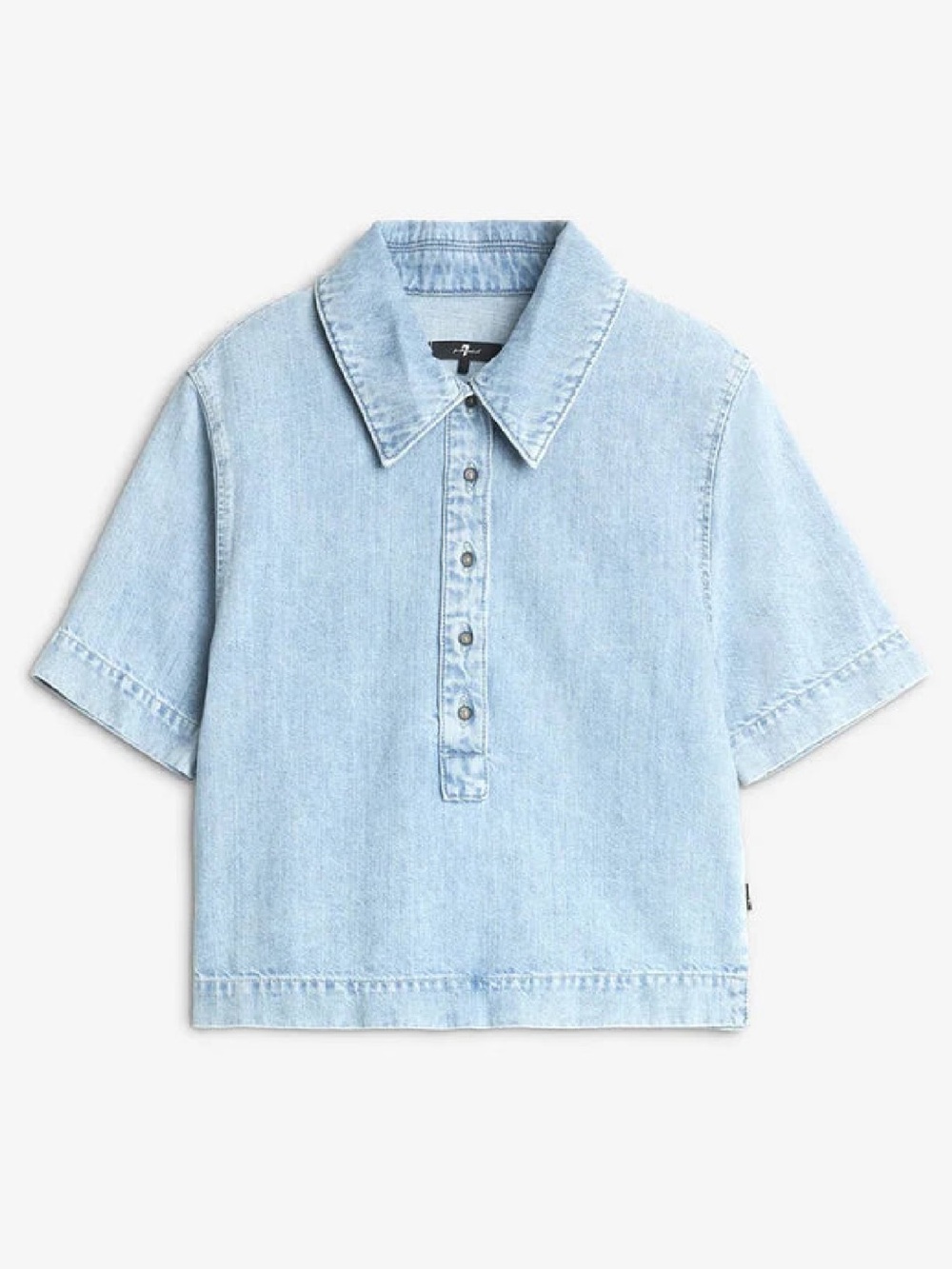 7 For All Mankind Indigo Linen Polo